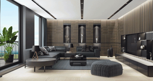 Ý tưởng biến tấu phòng khách với sofa đen từ trung tính đến táo bạo