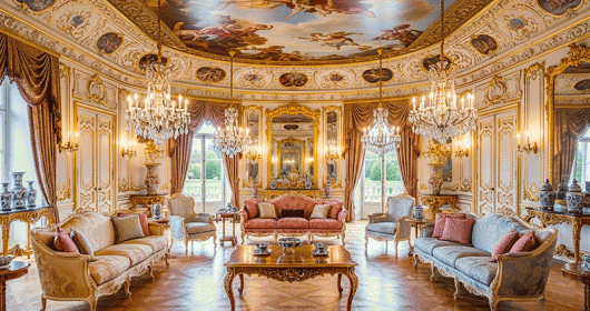 Những ý tưởng biến phòng khách đơn điệu thành tuyệt tác Rococo lộng lẫy
