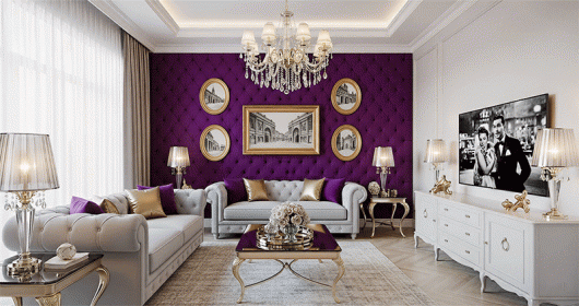 Ý tưởng phòng Khách Hollywood Glam: Khi nghệ thuật gặp gỡ sự xa hoa