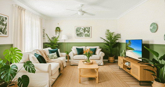 Ý tưởng độc đáo biến phòng khách Tropical thành nơi thư giãn lý tưởng