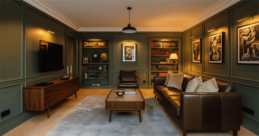 Ý tưởng kiến tạo phòng khách Dark Academia: Hoài cổ, bí ẩn và tinh tế