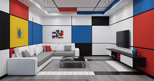Tối giản hóa sự phức tạp: Ý tưởng thiết kế phòng khách De Stijl tuyệt đẹp