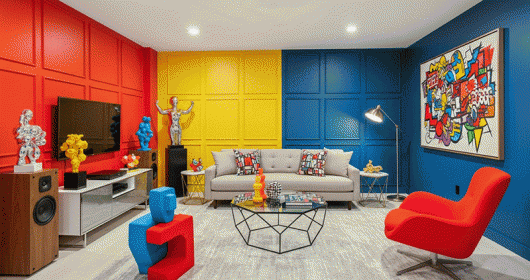 Phòng khách Pop Art sống động với loạt ý tưởng thiết kế đầy nghệ thuật