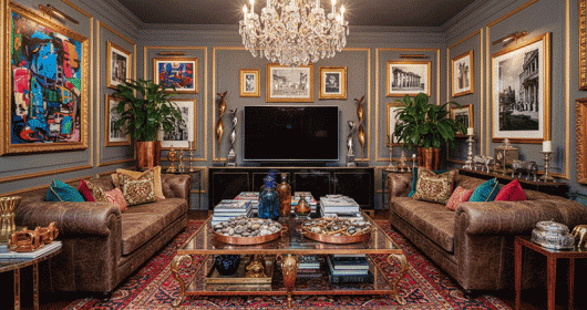 Maximalism đỉnh cao: Ý tưởng thiết kế biến phòng khách thành kiệt tác sống động
