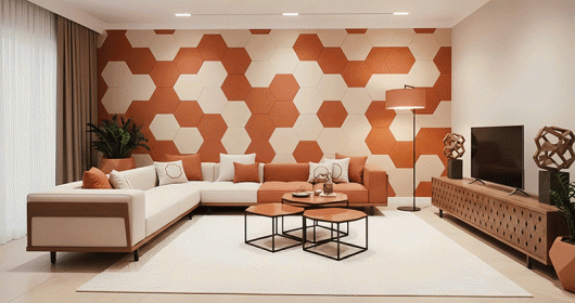 Tạo dấu ấn riêng cho phòng khách với ý tưởng thiết kế Geometric ấn tượng