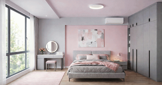 Ý tưởng phá cách với gam hồng phấn trong thiết kế phòng ngủ