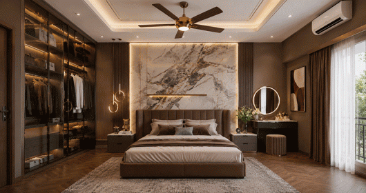 Ý tưởng thiết kế phòng ngủ nâu đất tinh tế cho không gian sống