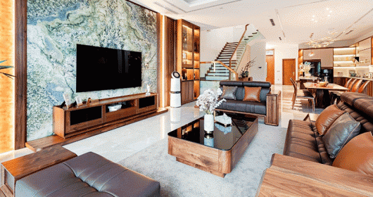 Diễn đàn căn biệt thự 300M² có thiết kế nội thất bằng gỗ óc chó