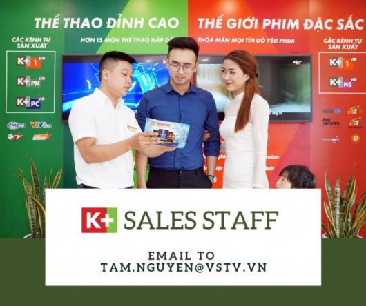 Truyền hình K+ tuyển Nhân viên bán hàng lương 7-10tr